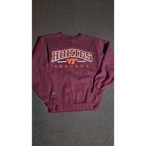 Virginia Tech Hokies Sweatshirt Men S Maroon Crew Neck Sweater Sewn Y2K Adult Q